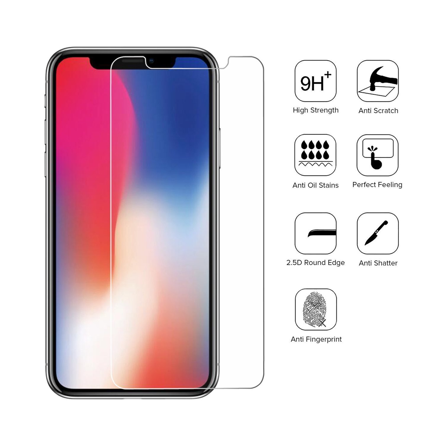 [amazon] iPhone X Tempered Glass Screen Protector 3장 1팩 ( 0.99 / 미국내