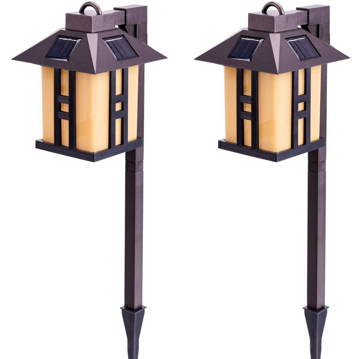 [Amazon] GIGALUMI Solar Powered Path Lights, Solar Garden Lights ...