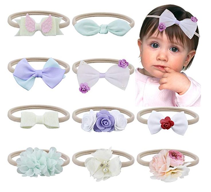 [Amazon] Baby Flower Headband, Fascigirl 10 Pcs Nylon Hairband Hair(4.