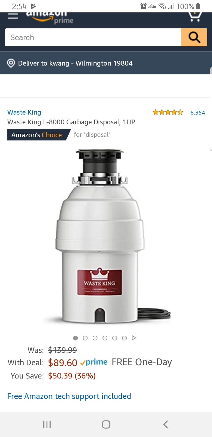 [amazon] Waste King L8000 Garbage Disposal, 1HP (86.90/free) > 해외핫딜